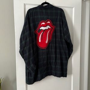 L/XL Rolling Stones oversized flannel